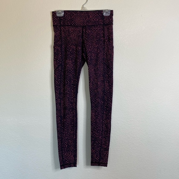 lululemon athletica Pants - Lululemon speed tights women’s six 6 shatter weave dust coral EUC